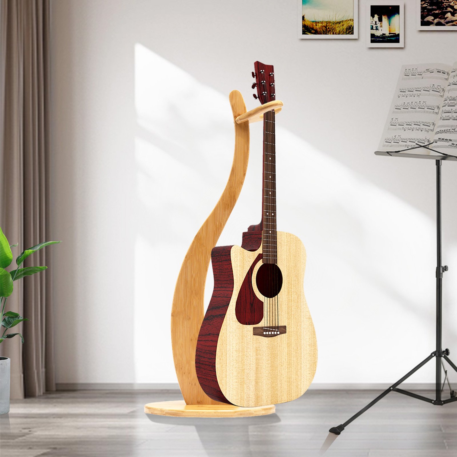 Musical Instruments Easy - Guitar Stand，103cm/40.55in Height Bamboo Guitar Stand