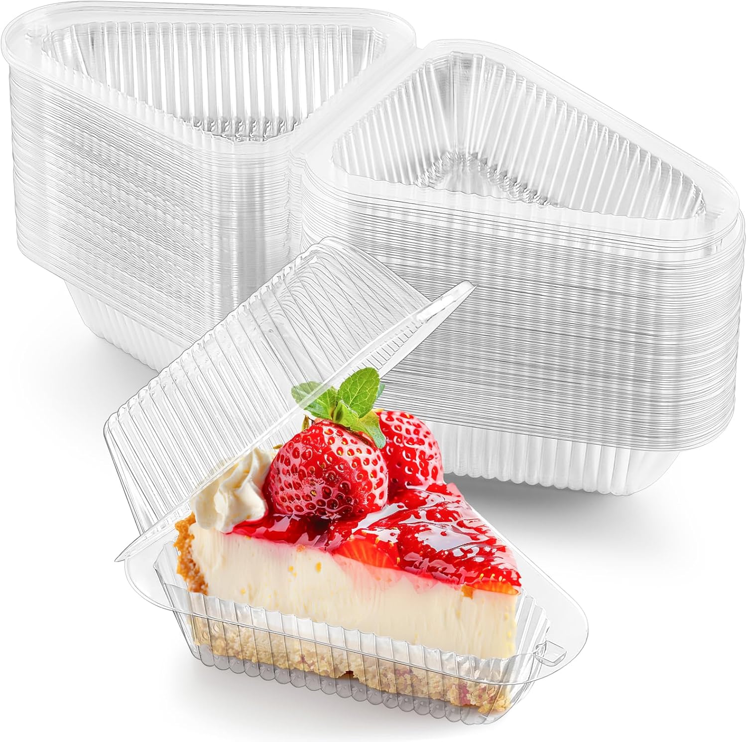 Musical Instrument Triangle - 50 Pack Clear Plastic Cake Slice