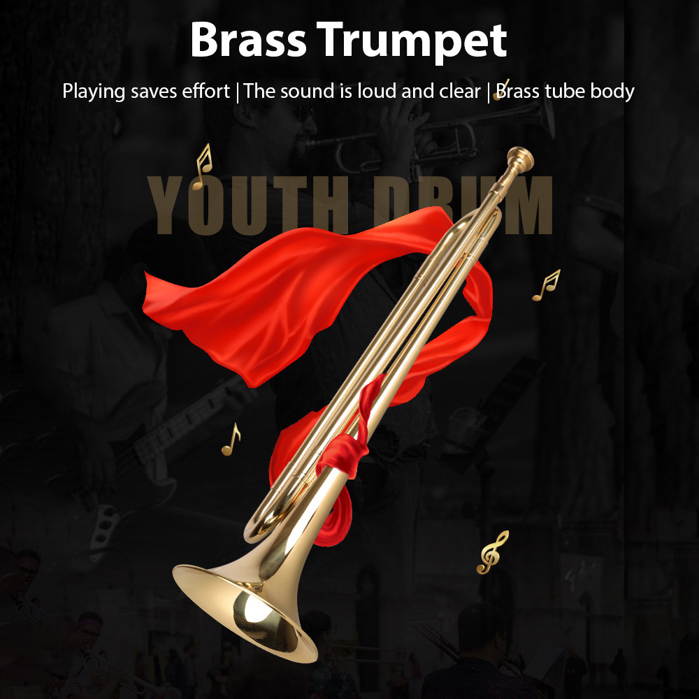 Musical Instrument Bugle - Brass Trumpet B Flat Bugle with