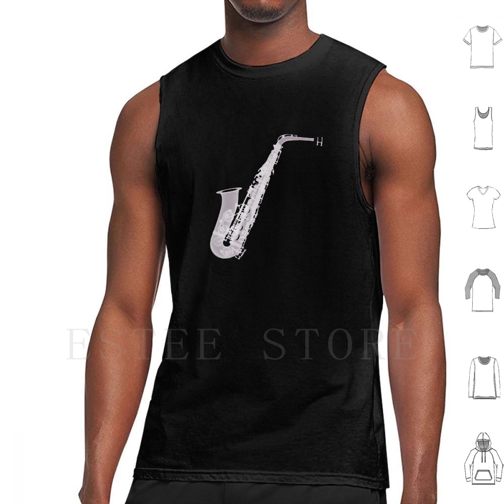 Saxophone-X-Ray Tank Tops Vest - Musical Instrument Images ulasan dan harga