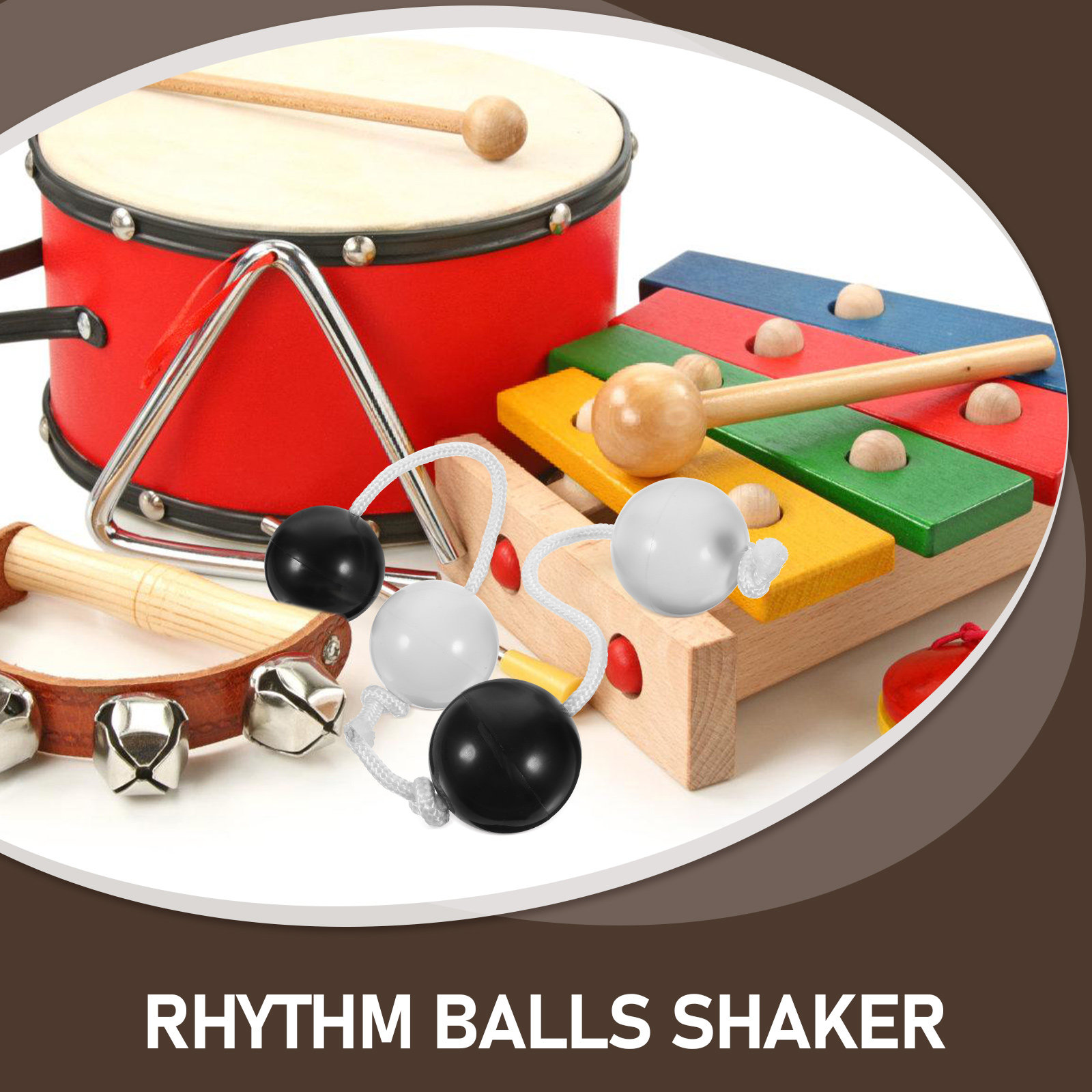 2Pcs Shaking Rhythm Double Bal - Musical Instrument Long ulasan dan harga