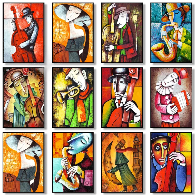 Abstract Picasso Artwork Man P - Musical Instrument Images ulasan dan harga