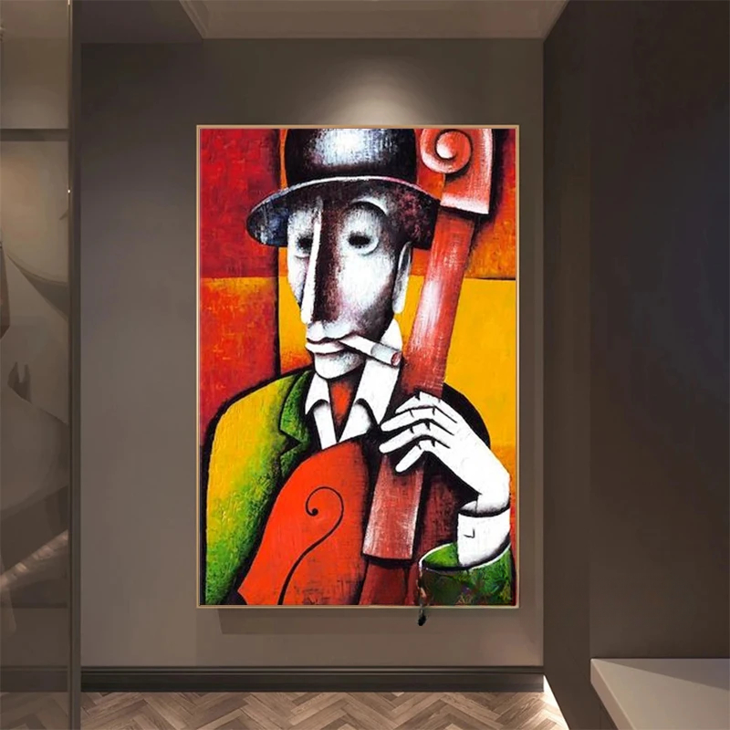 Abstract Picasso Artwork Man P - Musical Instrument Images ulasan dan harga