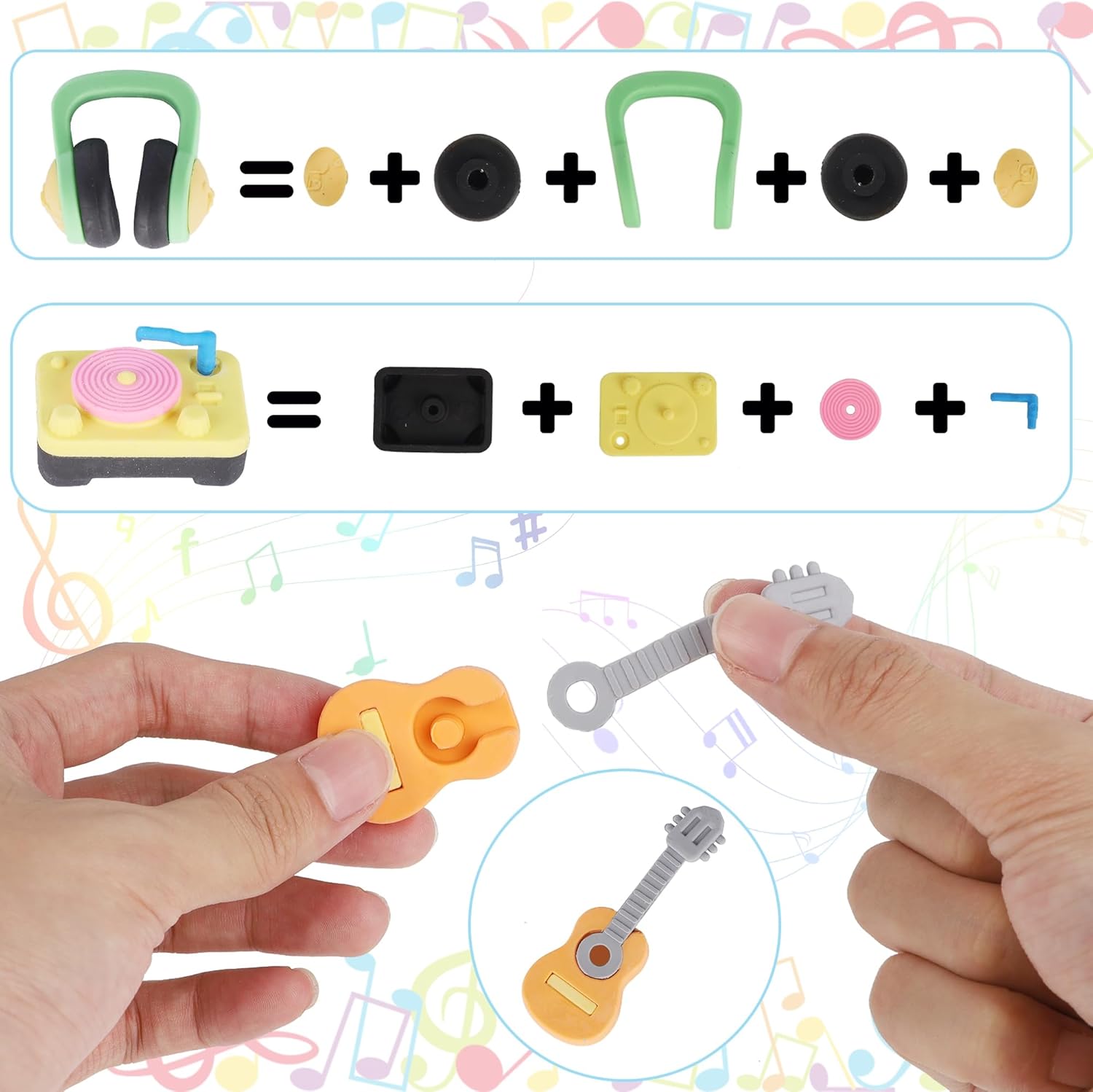 24 Pack Mini Erasers for Kids, - Musical Instrument Images ulasan dan harga
