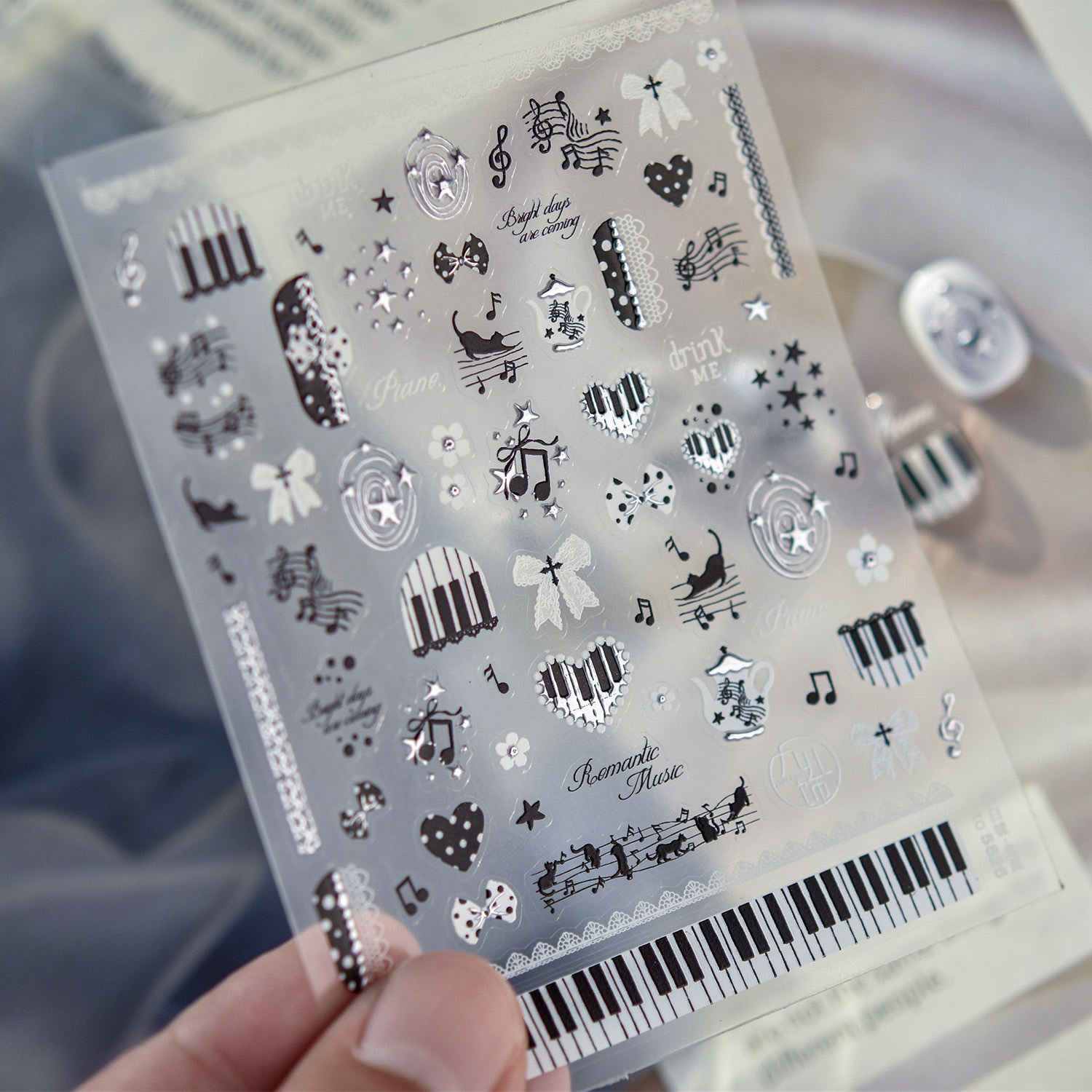5D Music Theme Nail Art Sticke - Musical Instrument Images ulasan dan harga