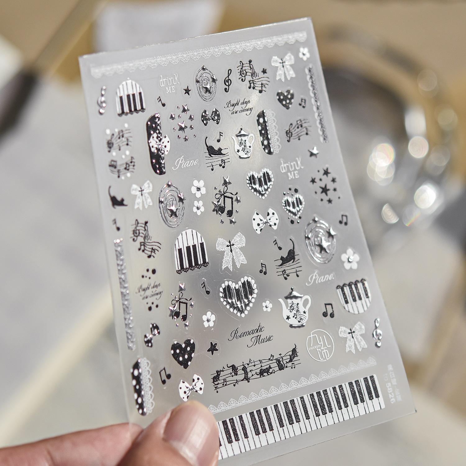 5D Music Theme Nail Art Sticke - Musical Instrument Images ulasan dan harga