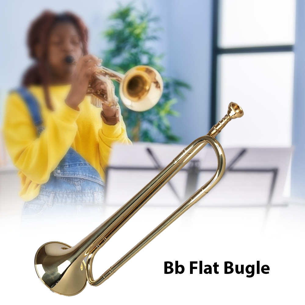 Brass Trumpet B Flat Bugle wit - Musical Instrument Bugle ulasan dan harga