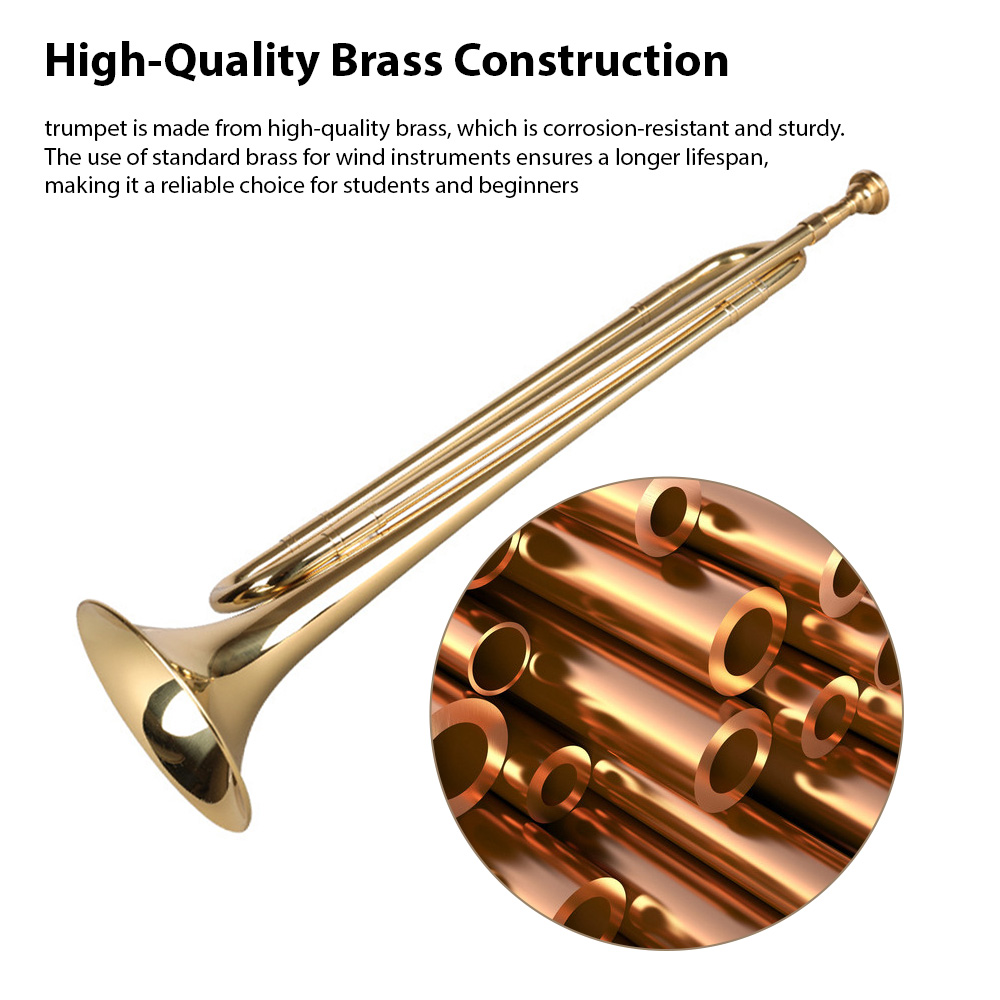 Brass Trumpet B Flat Bugle wit - Musical Instrument Bugle ulasan dan harga