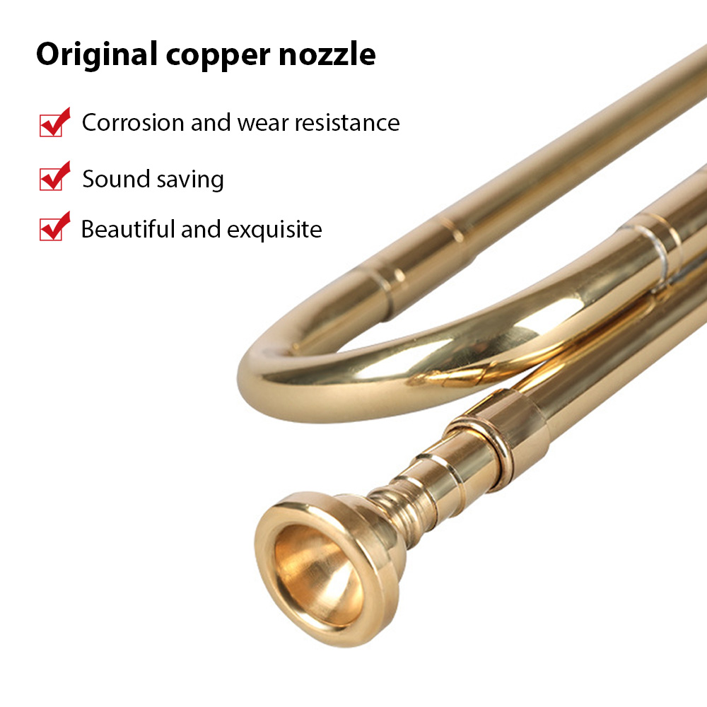 Brass Trumpet B Flat Bugle wit - Musical Instrument Bugle ulasan dan harga
