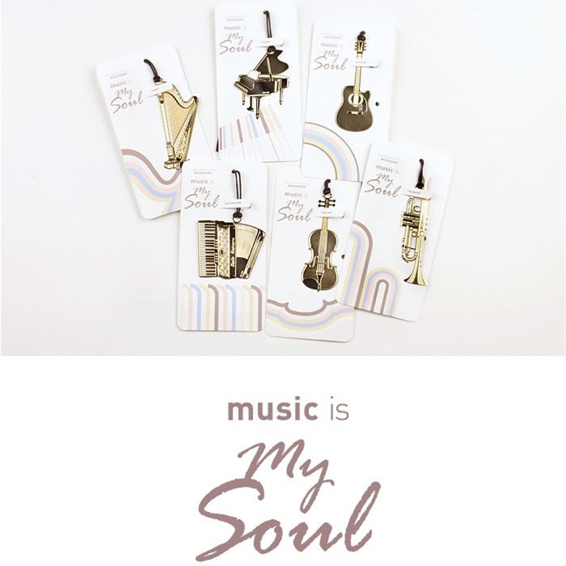 6pcs Music Metal Bookmark Gold - Musical Instrument Veena ulasan dan harga
