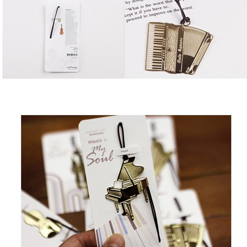 6pcs Music Metal Bookmark Gold - Musical Instrument Veena ulasan dan harga
