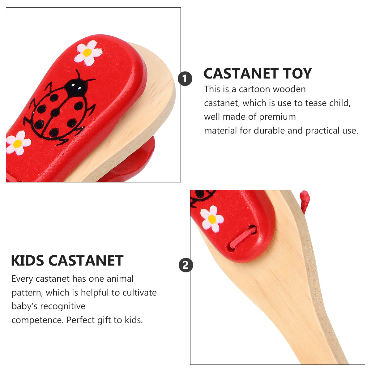 1Pcs Wooden Castanet Musical I - Musical Instrument Long ulasan dan harga