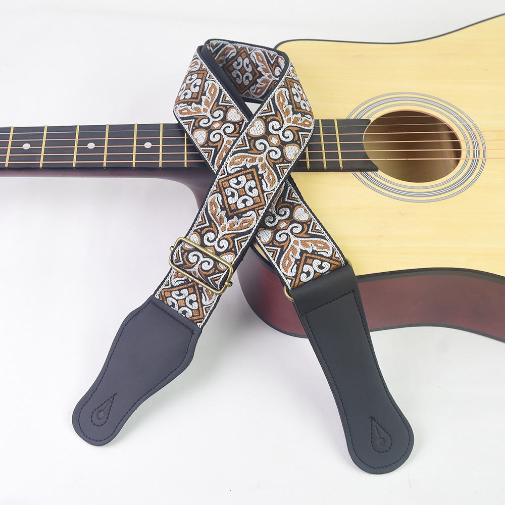 Guitar Strap Embroidered Print - Musical Instruments Easy ulasan dan harga