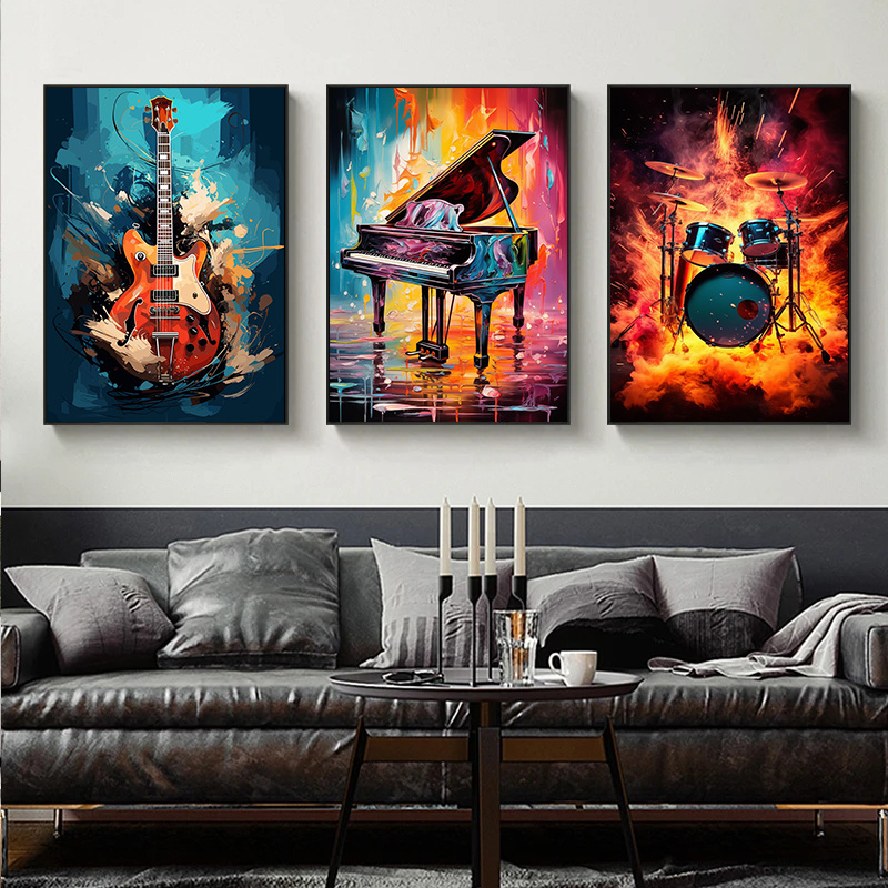 Abstract Colorful Art Musical  - Musical Instrument Images ulasan dan harga