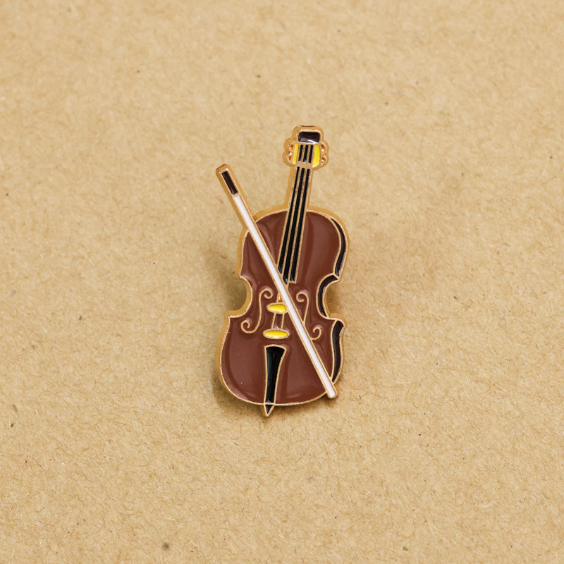 Cartoon Violin Enamel Pin Badg - Musical Instrument Veena ulasan dan harga